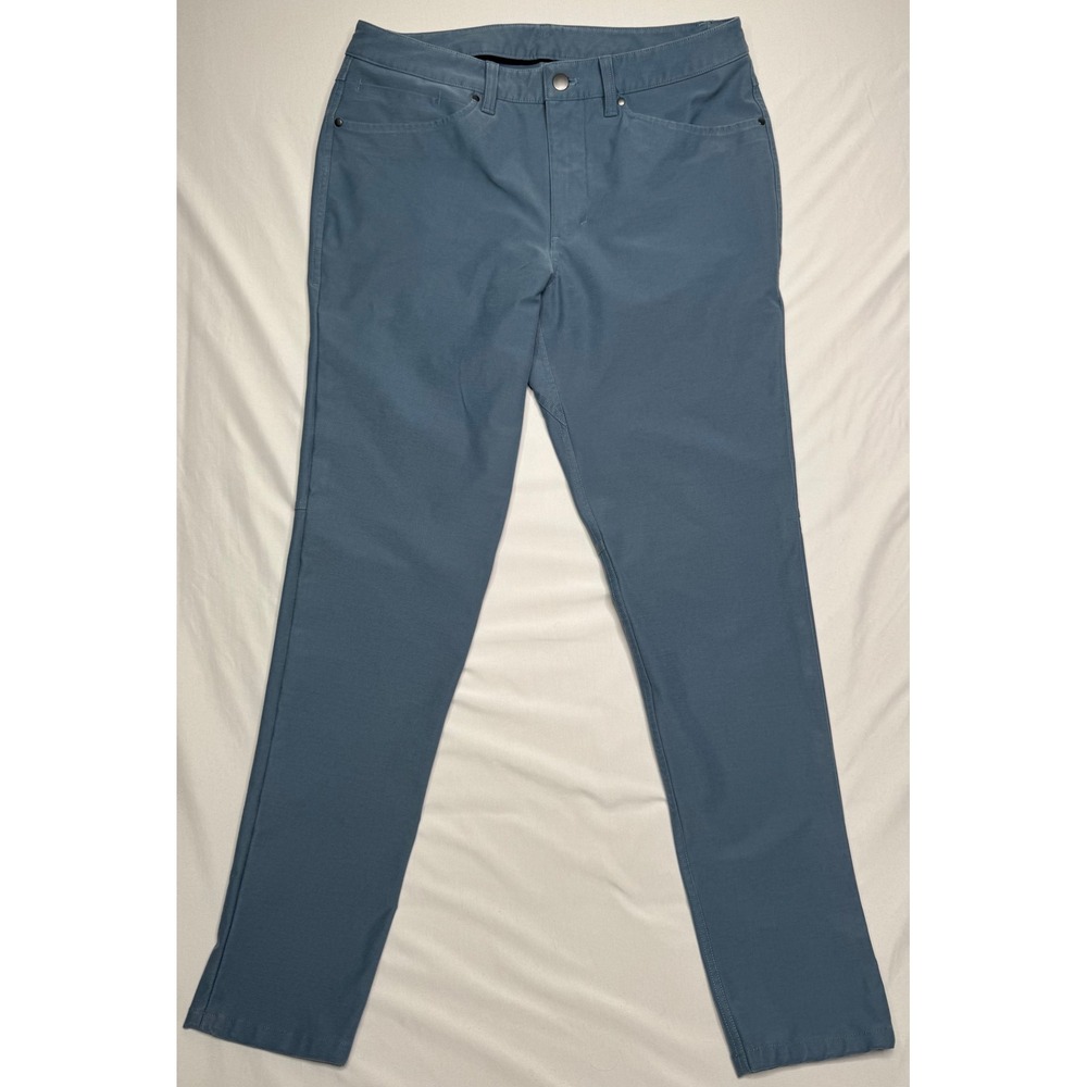 Lululemon ABC‎ Pant Slim 32 Warpstreme Blue Gray Mens 5 Pocket Trousers